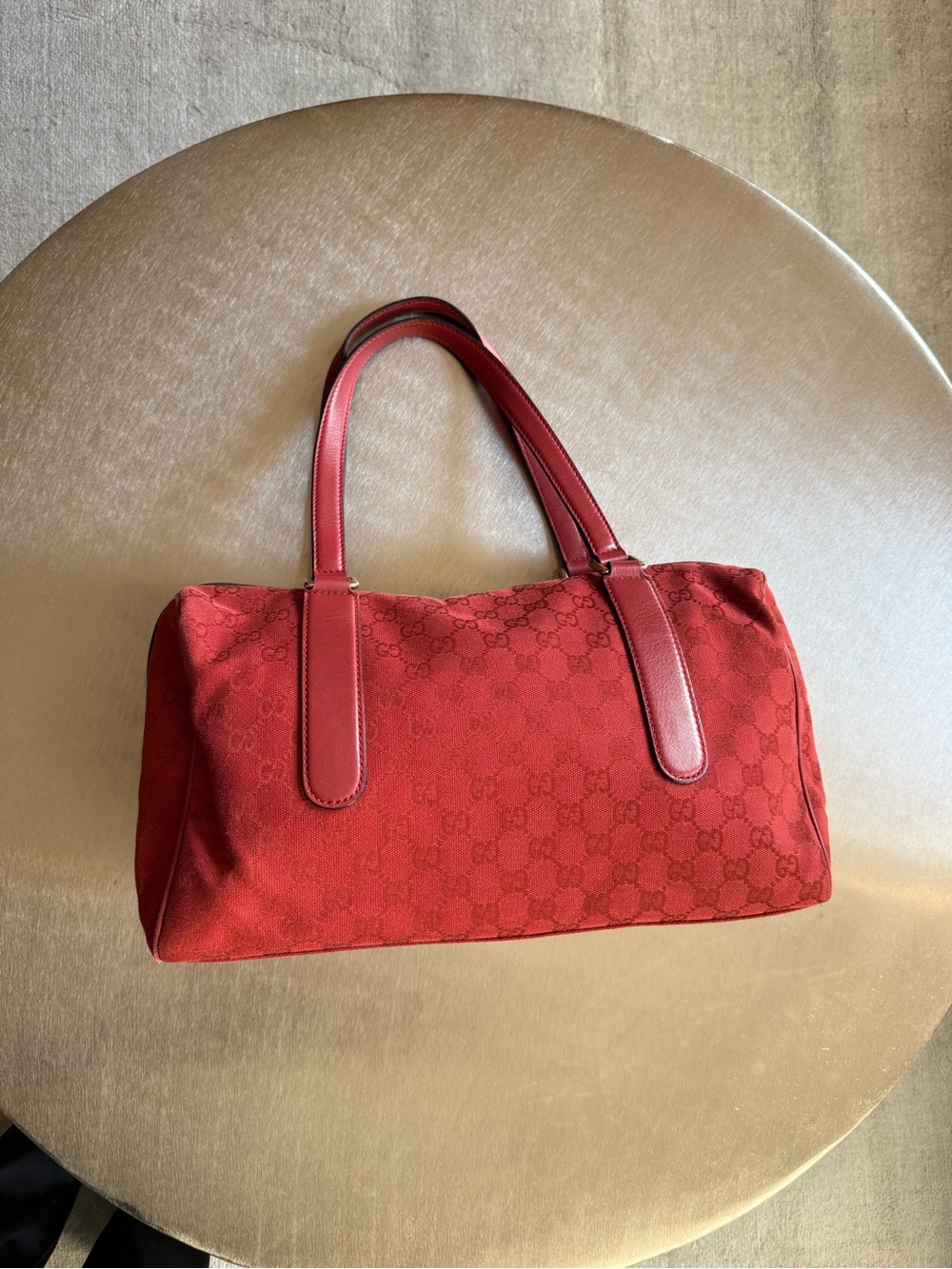 GUCCI RED GG CANVAS TOTE AUTHENTIC